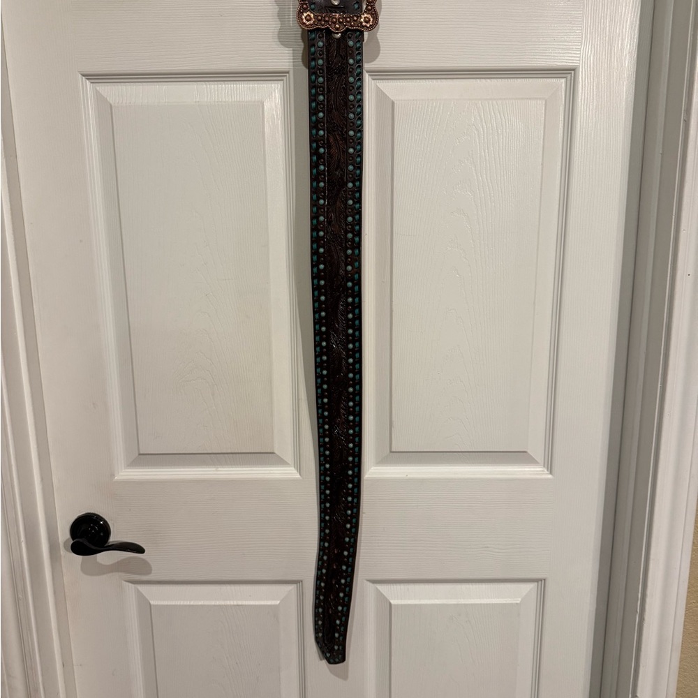 Double J Saddlery Brown Leather Belt